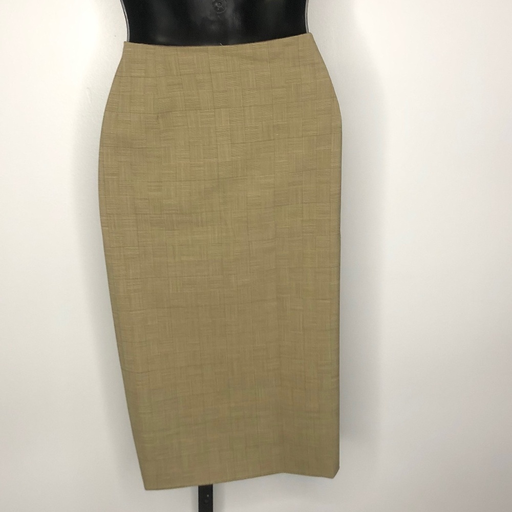 Bill Blass Multicolor Brown Grid Pattern Pencil S… - image 4